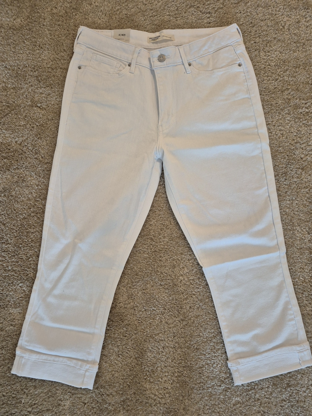 Levi's White Cropped Ankle Jeans